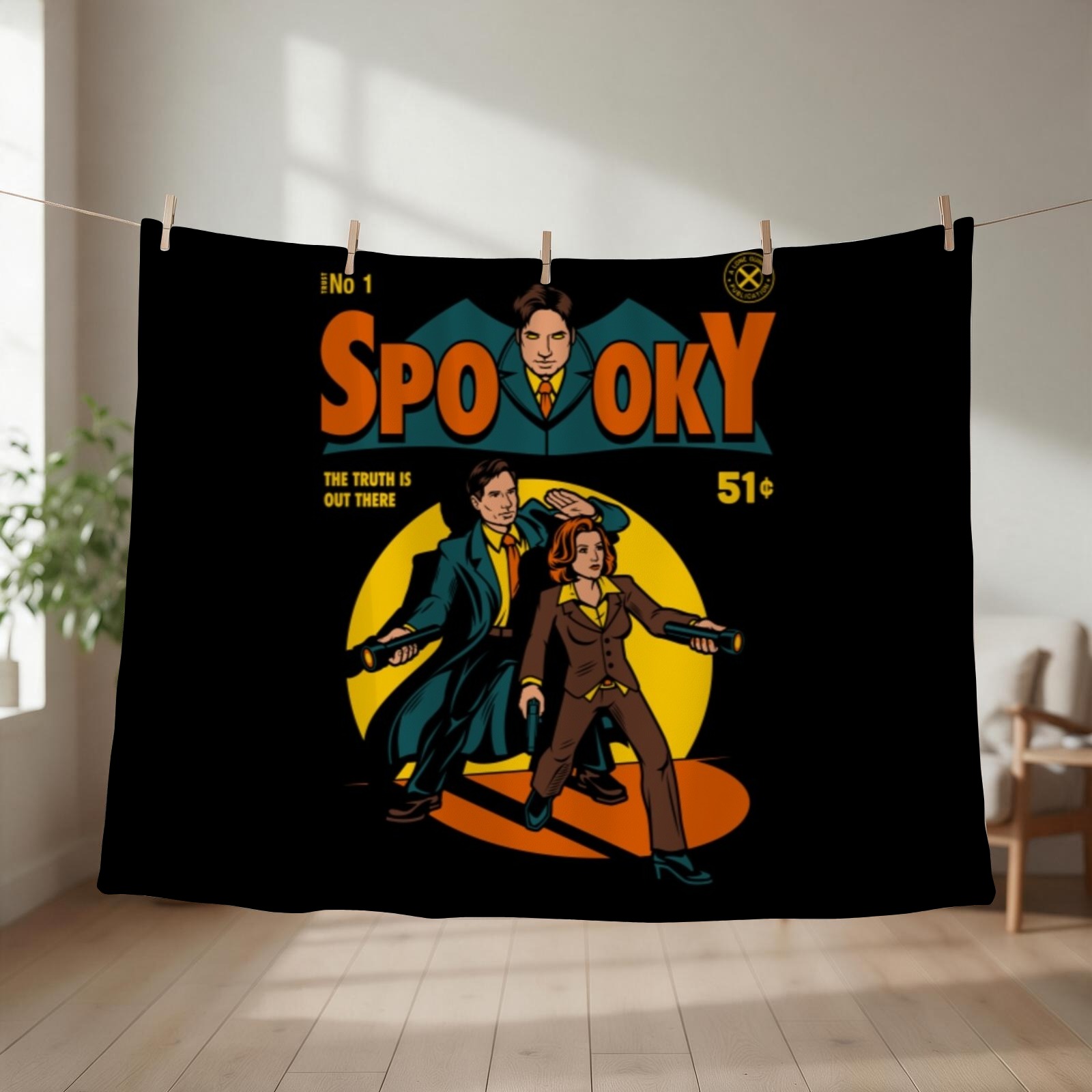 3D Printing File Free - X Files, Spooky Comic Throw Blanket