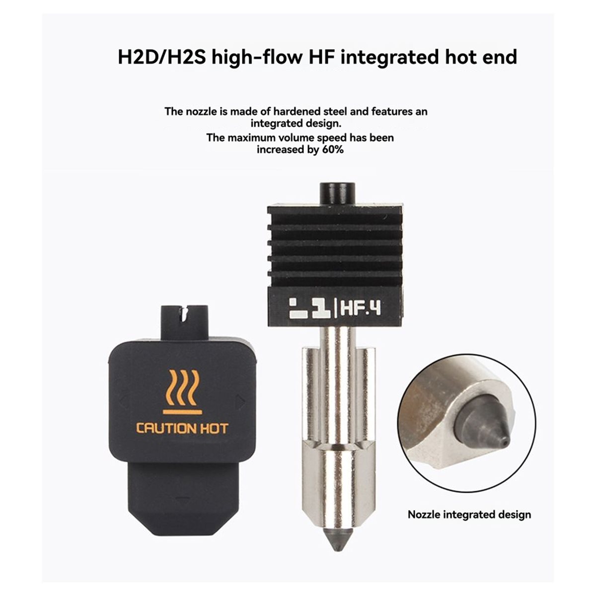 Nozzle 0.4Mm Hardened - A64I For H2D H2S Hotend Kit