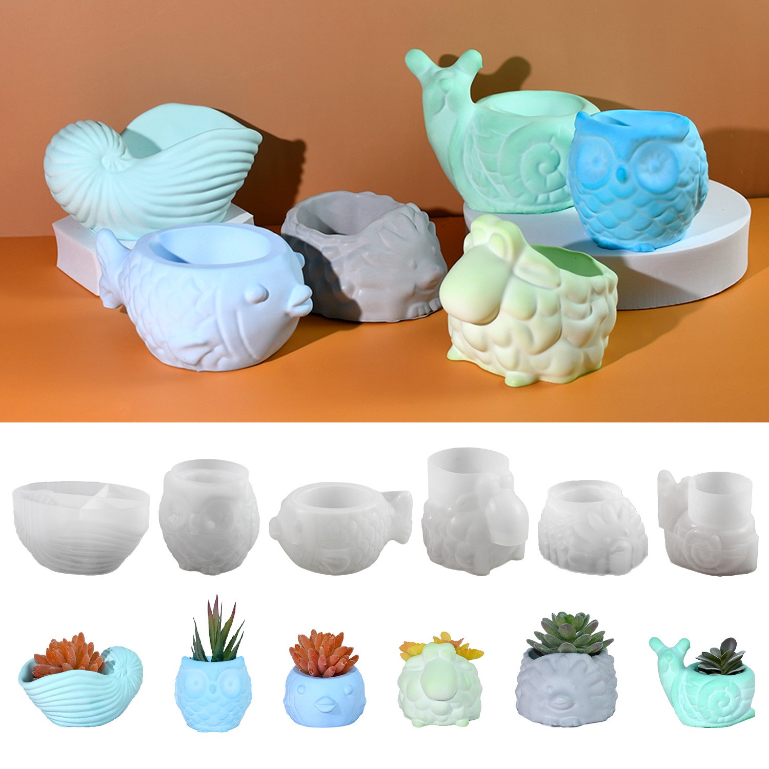 3D Animal Flower Pot Silicone  - 3D Printing Vase 评论和价格