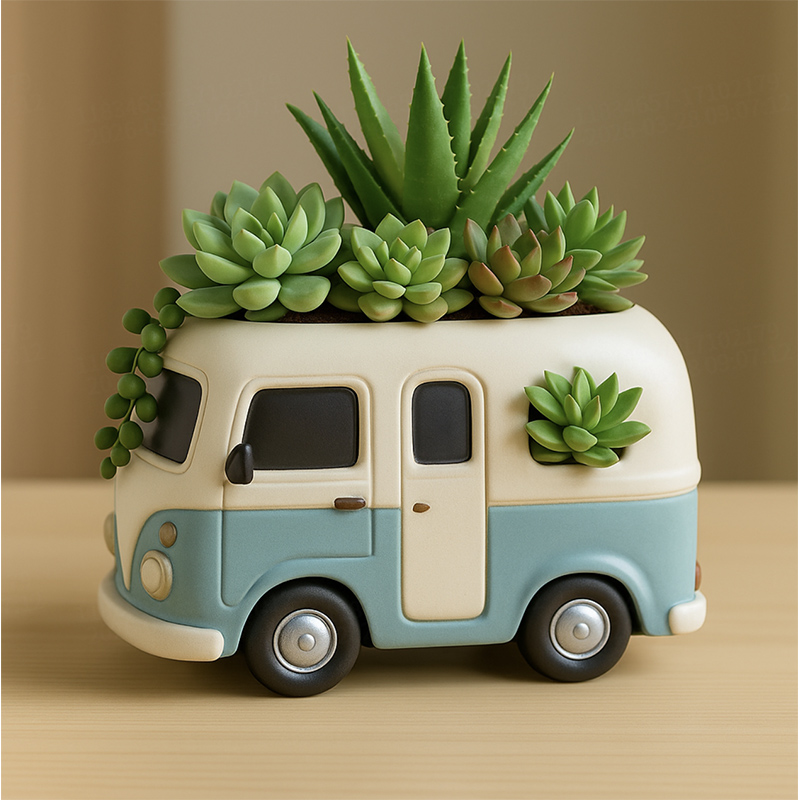 3D Vintage Bus Car Succulent P - 3D Printing Vase 评论和价格