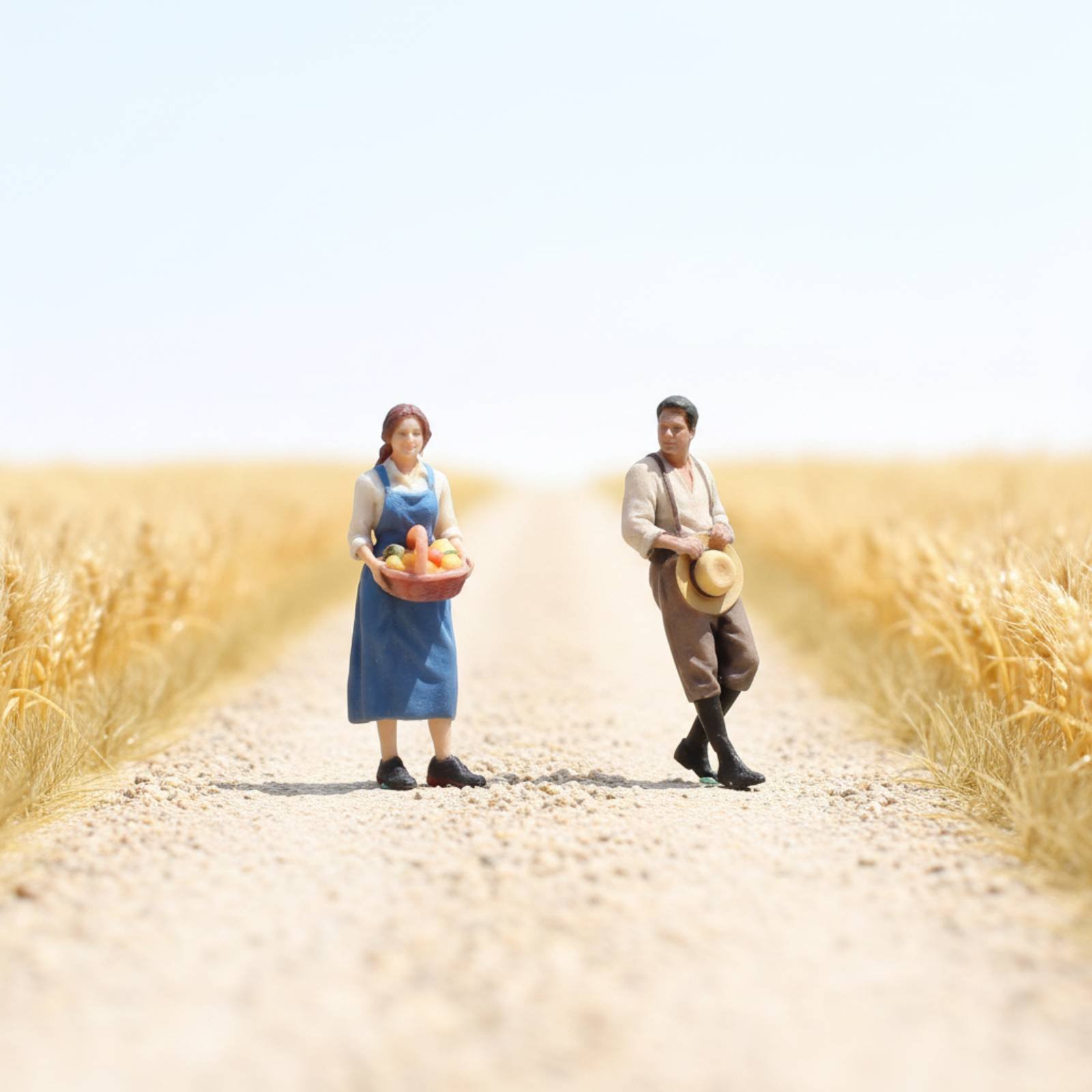 2 Pieces Farmer Couple Figurin - 3D Printing Resin 评论和价格