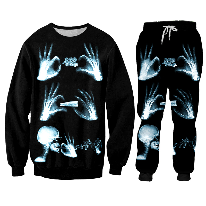 Hoodie pant Hip Hop Women/men  - 3D Printing X Ray 评论和价格
