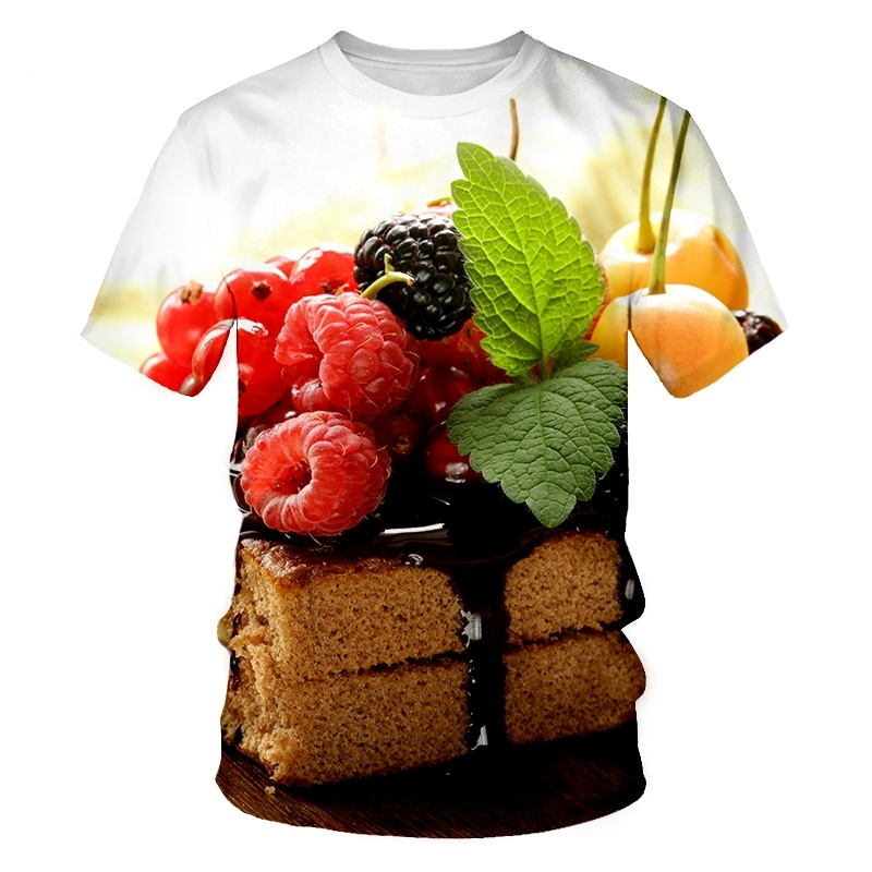 Creative Food Pattern T Shirts - 3D Printing In Food 评论和价格
