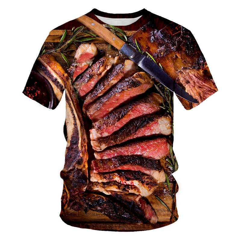 Creative Food Pattern T Shirts - 3D Printing In Food 评论和价格