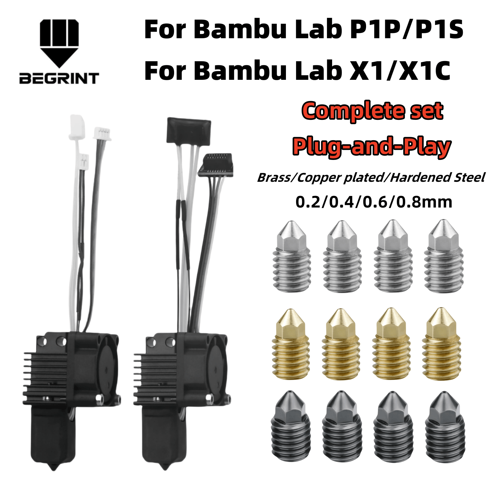 For Bambu Lab X1C P1P P1S Comp - Nozzle 0.4Mm Hardened 评论和价格