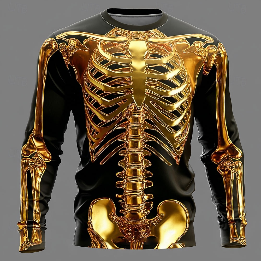 Men 3D X-Ray Skeleton Print Lo - 3D Printing X Ray 评论和价格