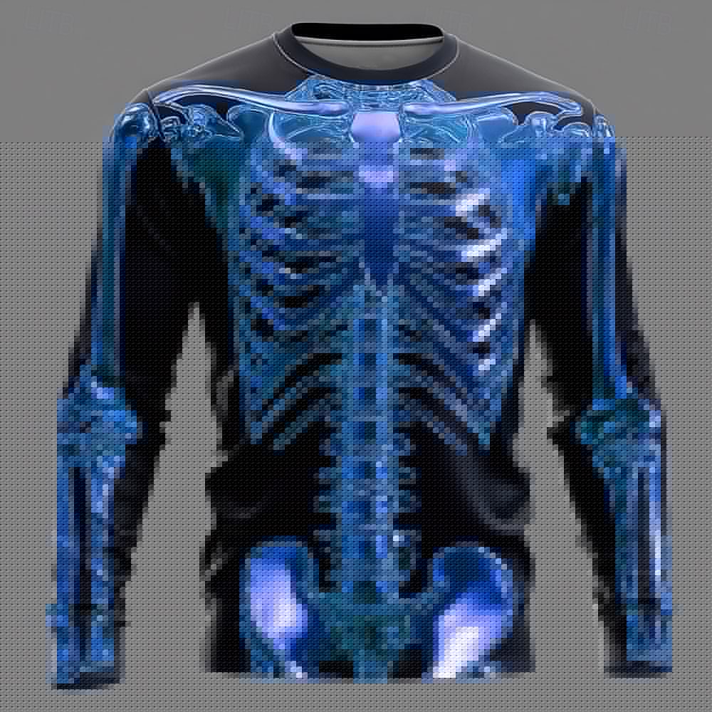 Men 3D X-Ray Skeleton Print Lo - 3D Printing X Ray 评论和价格