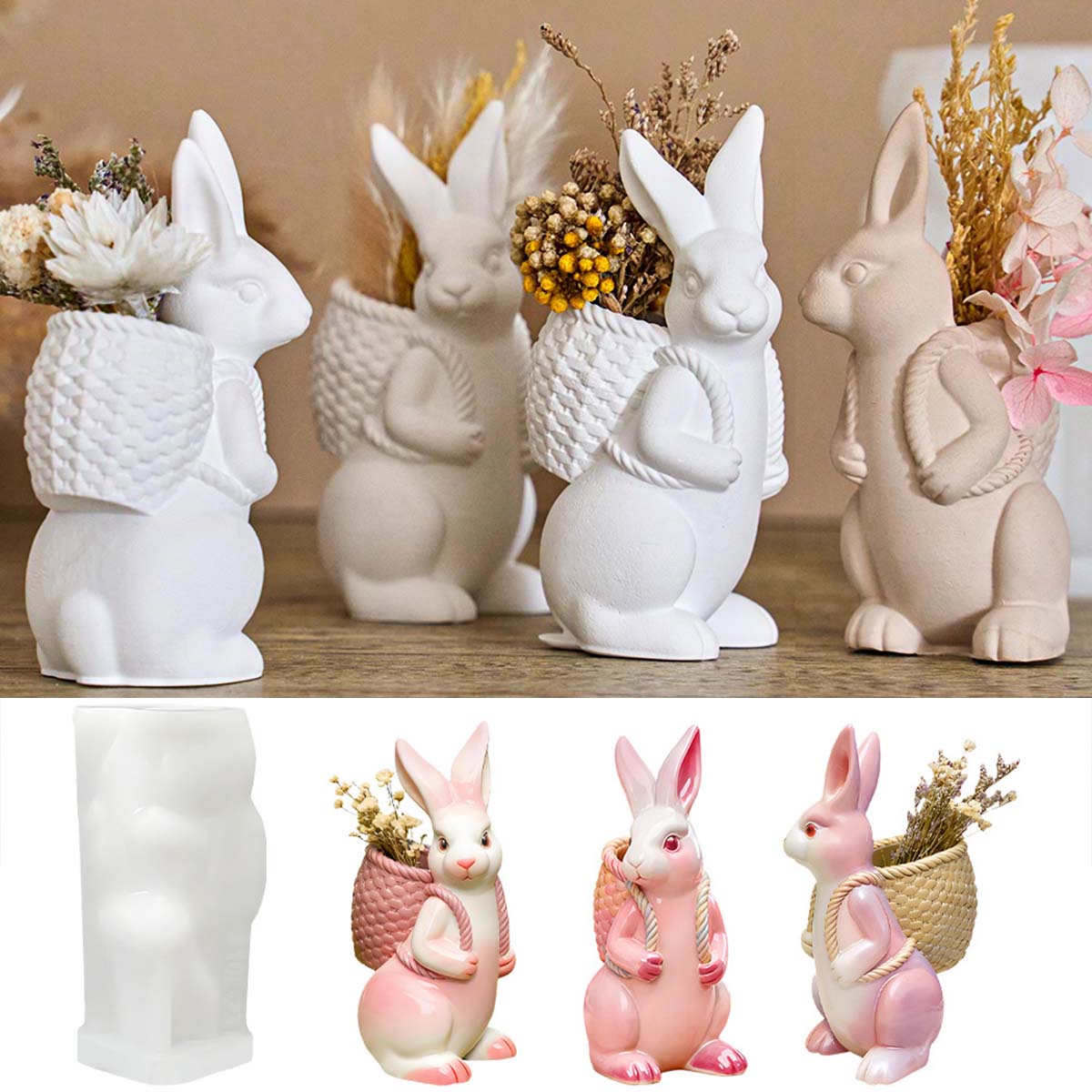 3D Easter Bunny Silicone Mold  - 3D Printing Vase 评论和价格