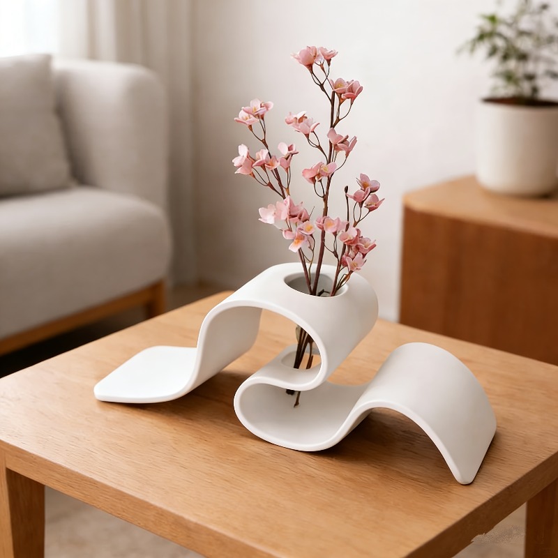 1pc Modern Minimalist Curved 3 - 3D Printing Vase 评论和价格